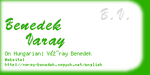 benedek varay business card